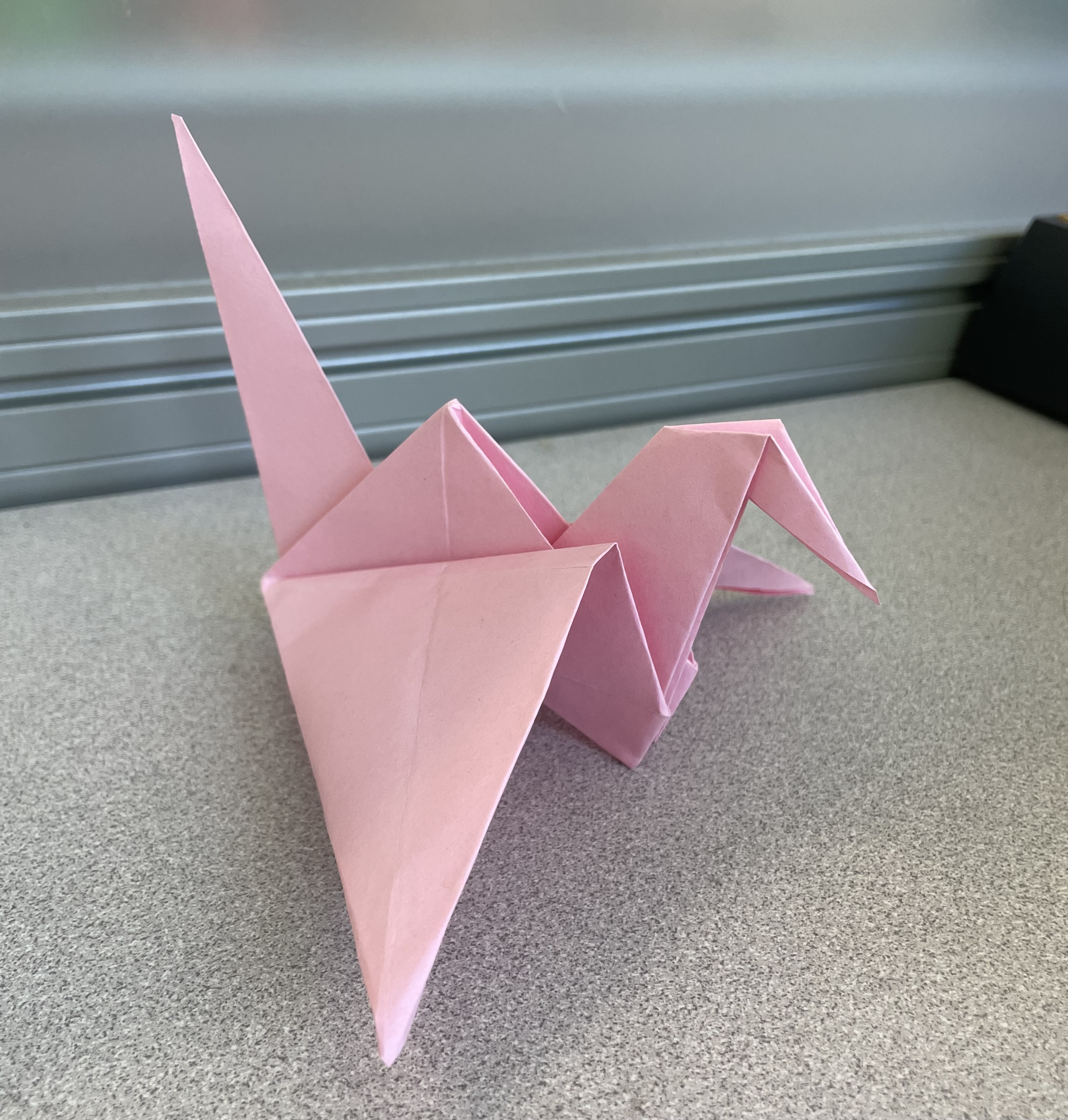 Pink paper crane