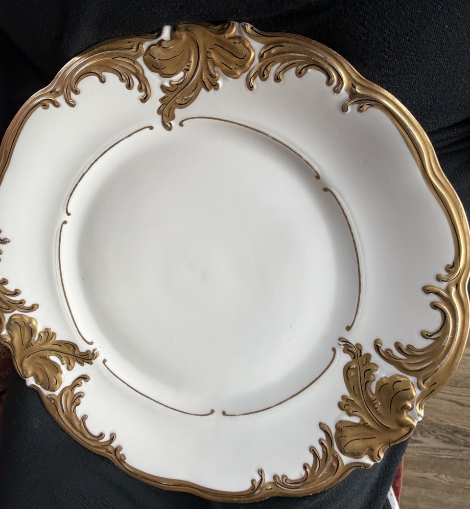 Gilded Polish porcelain plate